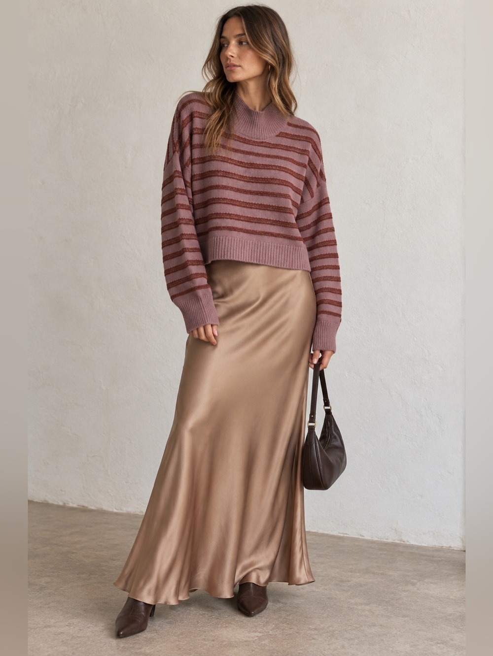 Sablyn Wells B Cashmere Blend Striped Cropped Sweater Pullover Large $650